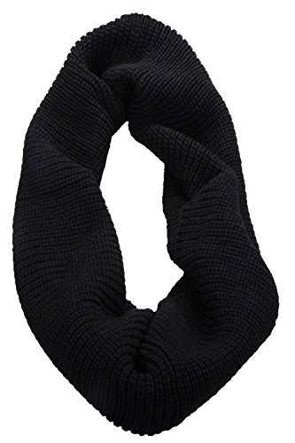 NEOSAN Womens Thick Ribbed Knit Winter Infinity Circle Loop Scarf - color: Black