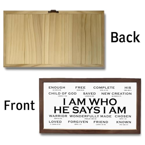 Christian Decor, I Am Who He Says I am Sign, Scripture Wall Art, Framed Wall Art for Home Living Room, Bible Verse Porch Artwork, Christian Home Decor - color: I AM WHO HE SAYS I AM