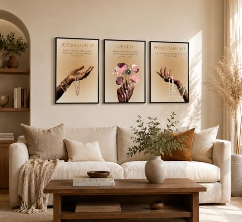 FKRYTYB 3Pcs Black Girl Christian Bible verses Wall Art 16x24in - color: Scripture, size: 24L"X16W"Poster