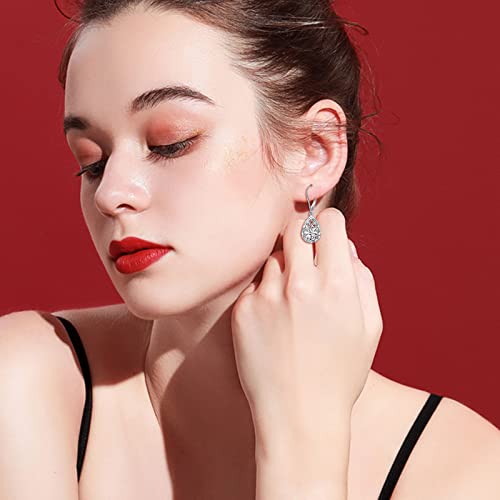 925 Sterling Silver Filigree Dangle Drop Leverback Teardrop Earrings - color: Daisy Filigree Earrings
