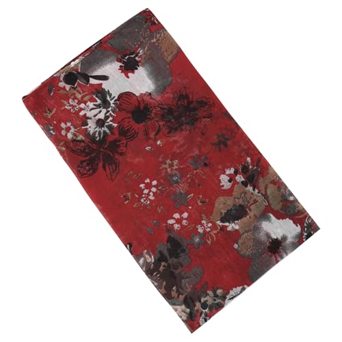 GERINLY Lightweight Scarves Fashion Print Cotton Feel Scarf for Women Shawl - color: Y-maroon