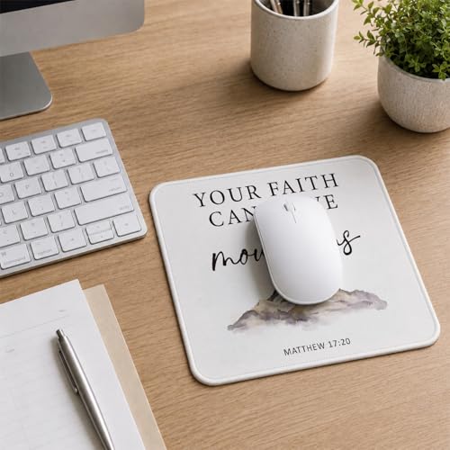 QIYUHOY Christian Mouse Pad, 9.5x7.9 Inch - color: your faith can move mountains