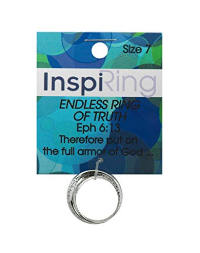 Ephesians 6:13 Silver Plated Women's Double Mobius Ring Size 7