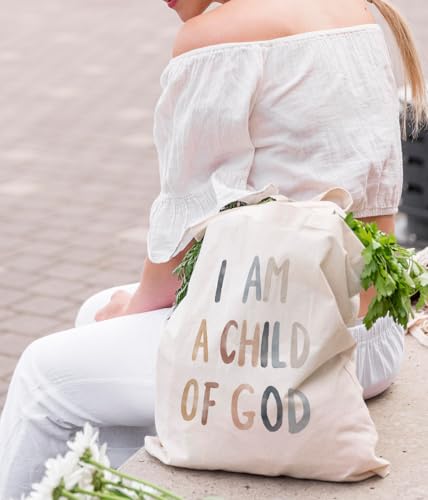 Christian Bible Inspirational Tote Bag for Church Baptism - color: Child of God