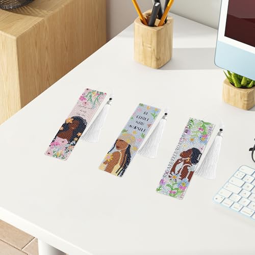 Black Girl Book Club Diamond Art Bookmarks, Diamond Painting Book Marks - style: Black Girl