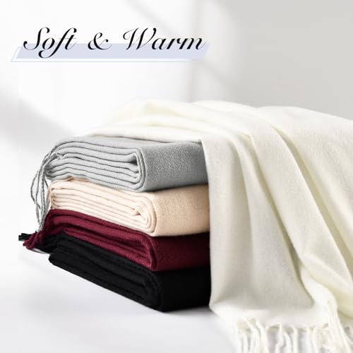 Clothirily Womens Winter Scarf, Oversized Long Blanket Plaid Shawl Wrap - color: Grey