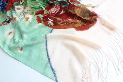 Umjetnost Soft Cashmere Feel Scarf For Women Winter Warm Scarves Large Shawl Wrap Monet Van Gogh Art Print - color: C13 Red&green