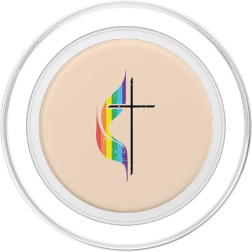 Gay Christian Cross Rainbow Methodist LGBTQ Pride Men Women PopSockets PopGrip for MagSafe - style: Magnetic PopGrip