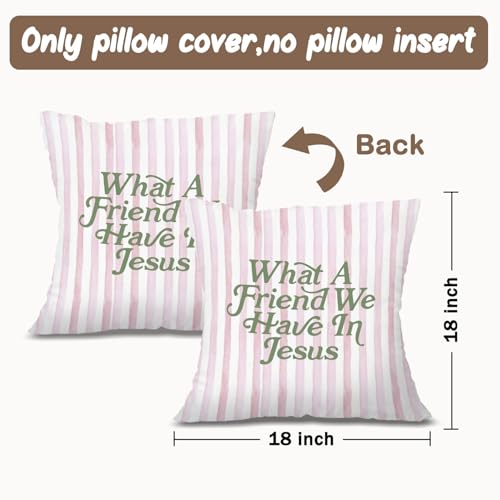 What a Friend We Have in Jesus Throw Pillow Cover 18x18 - color: Jesus-pink