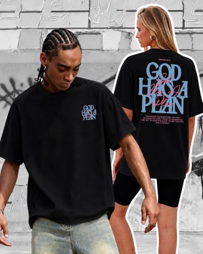 KUYIGO Men's Christian Faith Graphic T Shirt Scripture Crewneck Tee - color: Black, size: Medium