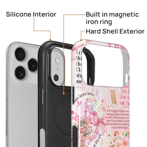 Magnetic Case for iPhone 18 Pro iPhone 17 Pro,Compatible with Magsafe PC Hard Shell & Silicone Inner Bumper Anti-Scratch Cover Shockproof Slim Retro Newspaper Collage Religious Jesus - color: Retro Newspaper Collage Religious Jesus, size: iPhone 18 Pro iP