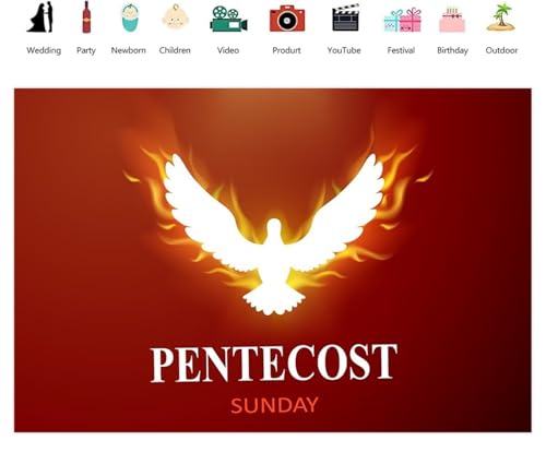 Leowefowa Pentecost Sunday Decorations Banner 6x4ft Red and White Church Backdrop Decor Fire Holy Spirit Dove Banners Decorations 2026 Pentecost Sunday Celebration Backdrop Photo Booth Props Vinyl - color: Color 04, size: 6x4ft