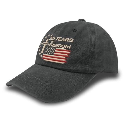 US 250th Anniversary Hat, Patriotic Embroidered Cap, 1776-2026 Freedom Celebration, 250 Years American History Gift Patriots - color: Us 250 Years Freedoms 1776-2026 250th Birthdaypigment Black1