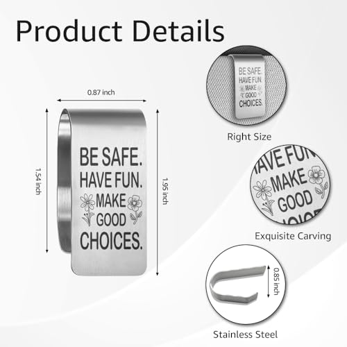 Safe Driving Car Visor Clip, Drive Reminder Gifts for Women Men - color: Silver94