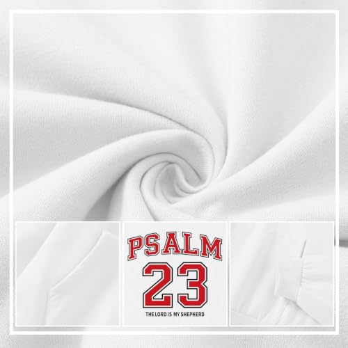 Christian Hoodies for Women Psalm 23 Sweatshirt Jesus Faith Hoodies Religious Bible Verse Graphic Hoodie Pullover - color: White, size: Medium