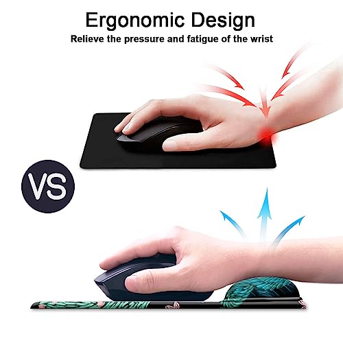Mouse Pad with Wrist Support, Non Slip Mousepad Wrist Rest for Office, Computer, Laptop & Mac- Durable & Comfortable & Lightweight Ergonomic Support Mouse Mat Cute Cactus - color: Cute Cactus, size: 8.8L x 7.5W inches