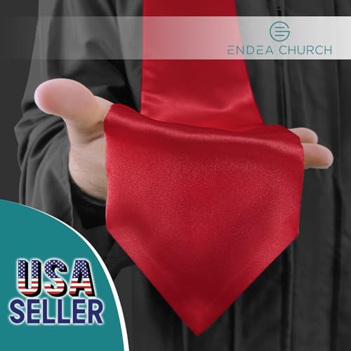 Premium Choir Traditional Stole - Solid Color - Satin - Unisex - color: Red