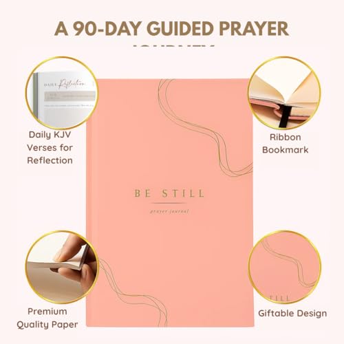Daily Prayer Journal with Prompts | 90-Day Guided Devotional & Scripture Reflection | Bible Study and Spiritual Growth Tracker | Undated Faith Planner, 5.5x8" - Mauve Pink - color: Pink
