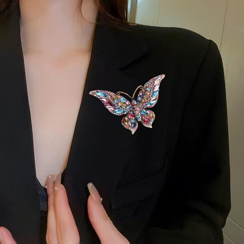 Brooch Pins For Women Fashion Elegant Brooches Lapel Badges Coat Sweater Scarves Shawl Dress Accessory Wedding Party Prom Jewelry - color: Colorful Butterfly