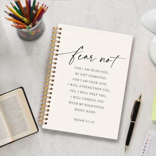 Isaiah 41:10 Christian Scripture Notebook for Women Men 5.5x8.3 - color: Christian Scripture