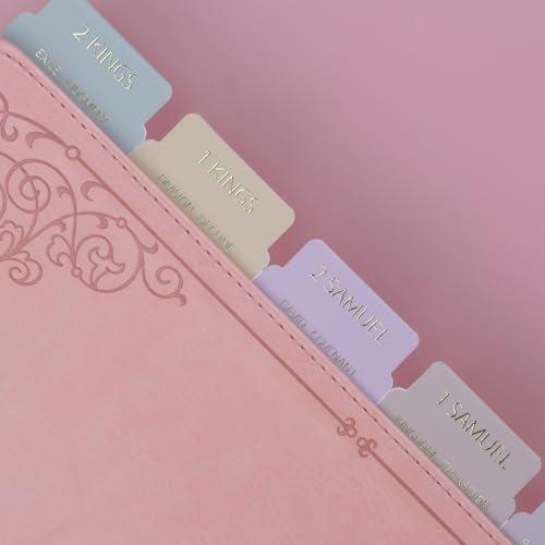 UPAFEXXI-Bible Tabs with Book Summaries,3D Gold Foil Embossed Lettering - color: Macaron