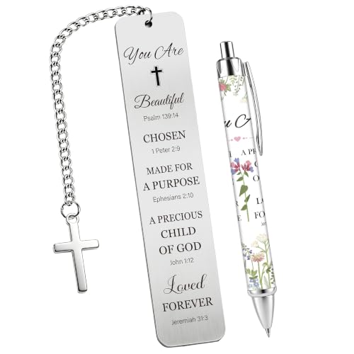 Bible Book Mark for Women, You are Beautiful Metal Set with Pen - style: You Are Beautiful