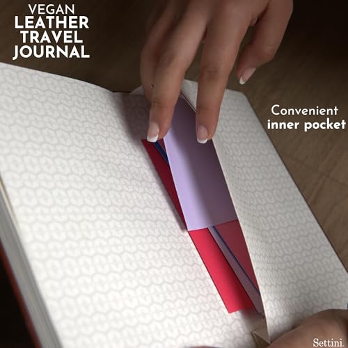 SETTINI® Vegan Leather Journal Gift Set with Pen 192 Pages, Compass - color: Compass
