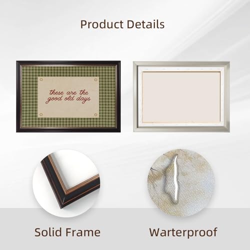 Black Framed These are The Good Old Days Canvas Poster Vintage Inspirational Family Wall Art Farmhouse Happy Positive Quote Painting Print Retro Motivational Gingham Artwork Decor 12x16inch - color: Good Old Days - Black Framed, size: 12"L x 16"W