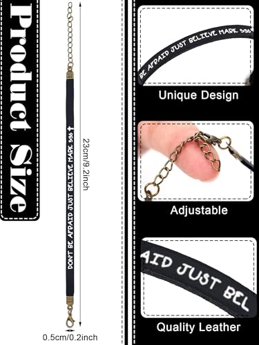 Sureio 15 Pcs Christian Bracelet Scripture Bible Verse Gift - color: Black, White