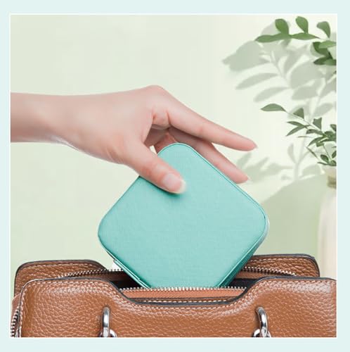 Personalized Jewelry Box with Name and Fatih, Custom Travel Small Jewelry Case Organizer Travel Essentials for Women, Bridesmaid - color: Faith and Name - Turquoise