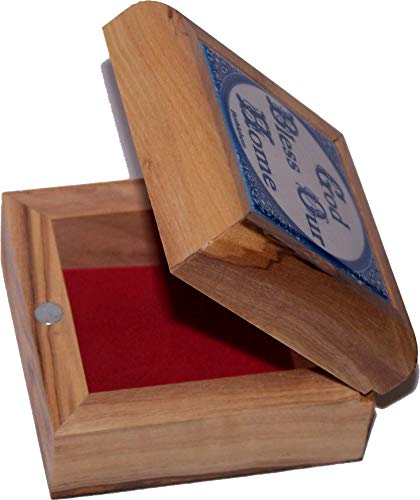Holy Land Market First Communion Box - Rosary Box - Bethlehem Olive Wood - color: Ceramic - God Bless Our Home