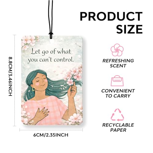 Cherry Blossoms Car Air Freshener 4 Pack,Christian Hanging Scented Air Freshener for Car,Closet,Room,Books,Decorative Mirror Accessories,Giftable Home and Auto Perfume for Women Friends - color: Daily Affirmations