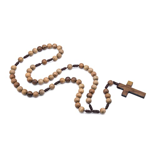 Intercession Solid Wood Rosary with Cross - size: Large