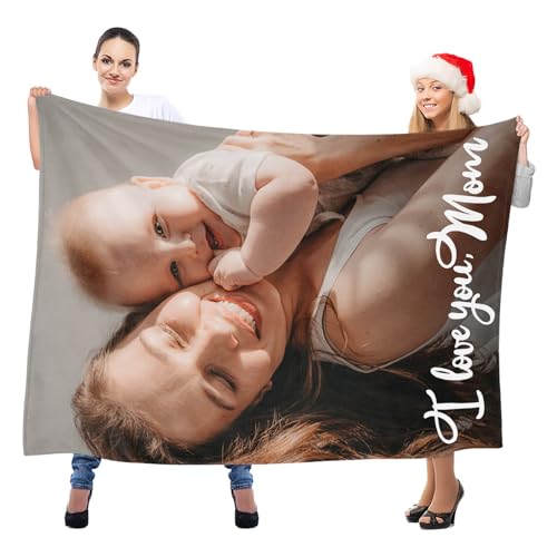 inkArts Custom Blanket with Photo, Personalized Blanket, Customized Photo Blankets, Customizable Picture Blankets, Personalized Mom Blanket Gifts for Mom Baby Kid Family - color: 1 Photo