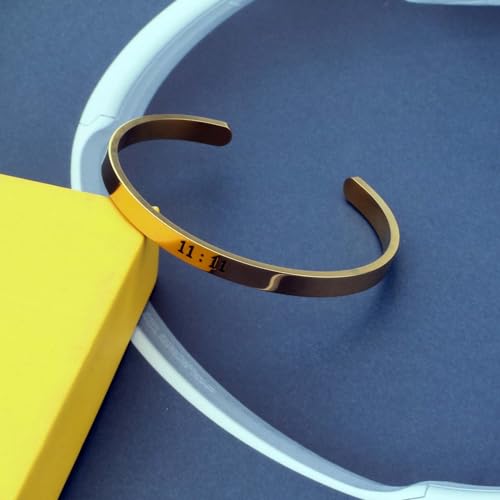 11 : 11 Cuff Angel Numbers Bracelet Make A Wish Gift for Women - color: Gold
