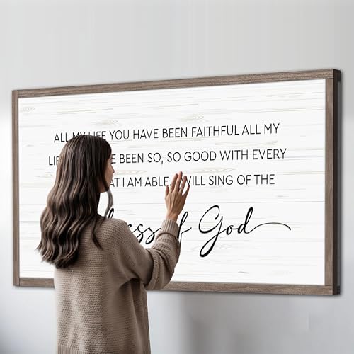 TAILORED CANVASES Goodness of God Faith Wall Art, Inspirational Scripture Canvas Print with Christian Quotes, Large Wall Art for Living Room, Bedroom, or Church Decor 60x30 - size: 60"L x 30"W