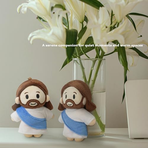 12-Piece Jesus Plush Doll – Soft Religious Stuffed Animal for Kids – Christian Savior Toy for Easter, Baptism, First Communion, and Sunday School Gifts 12" - color: Blue-b