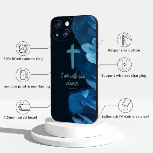 2 Pack Christian Bible Verse Phone Case for iPhone 14 6.1'', Watercolor Cross Lily Floral Inspirational Religious Protective Cover, Dual Layer Shockproof Faith Based Phone Case, for Women - color: Navy, size: for iPhone 14