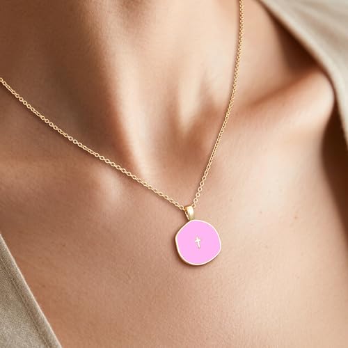 Cross Necklace for Granddaughter Daughter Jewelry Gifts - color: Pink, style: Granddaughter