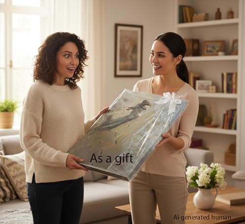 YOXORDQ Jesus Holding Woman Canvas Wall Art,12x16in Framed - color: Jesus Woman, size: 16"L x 12"W