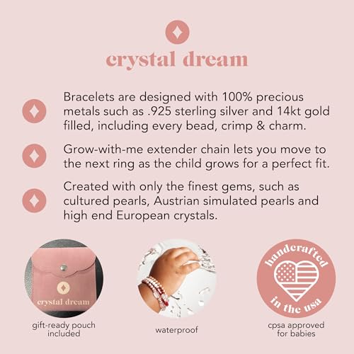 Christening Sterling Silver Child Necklace with Cross Charm and White European Simulated Pearls and Crystals (NCRSE)