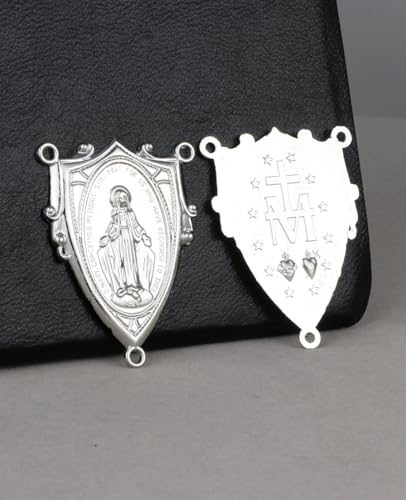 COTTVOTT St Benedict,Our Lady of Guadalupe Medal for DIY Jewelry Making,Virgin Mary Christ Jesus Rosary Center Connection Part - color: 20pcs-Our Lady Grace Medal