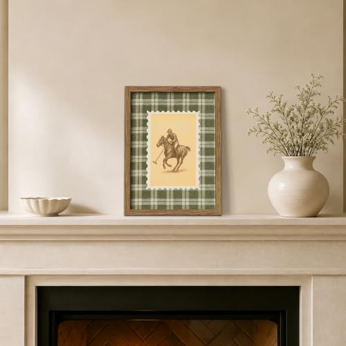 Horse Rider Wall Art Framed Canvas Print, Vintage Equestrian Polo Match Poster Painting Picture, Rustic Ranch Farmhouse Artwork Wall Decor for Living Room Bedroom Office Home Decor 12x16 Inch - color: A-Polo, size: 16"L x 12"W