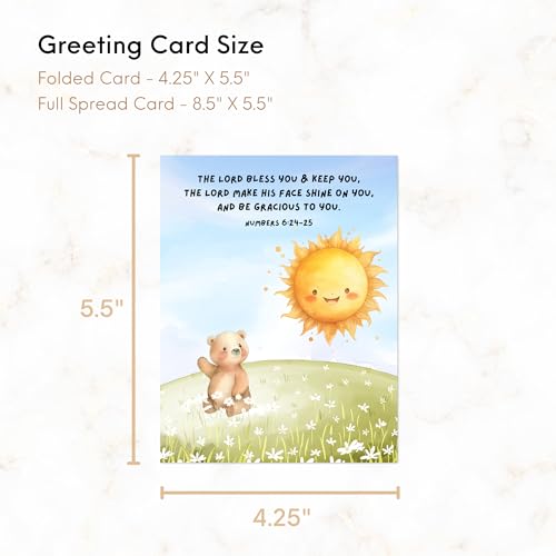 Baptism Card Religious Christian Bible Quote, Christening, First Communion, Confirmation, or Wedding Card | Prayer & Inspirational Card, Blank Inside, Thoughtful Gift by Aly Lou (The Lord Bless You & Keep You ... Numbers 6:24-25) - color: The Lord Bless Y