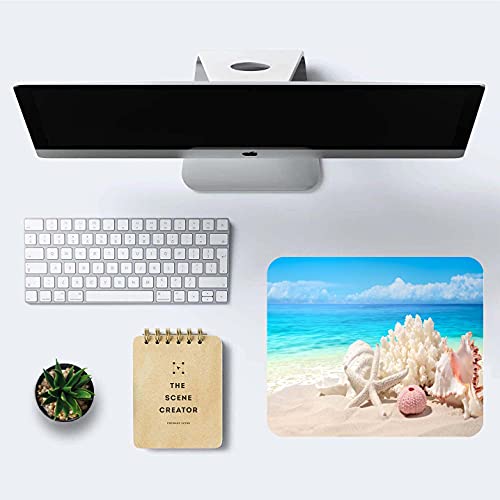 Sand Beach Mouse Pad,Cute Mouse pad,Custom Small Mouse Pads with Designs,Portable Office Non-Slip Rubber Base Wireless Mouse Pad for Laptop - color: S302