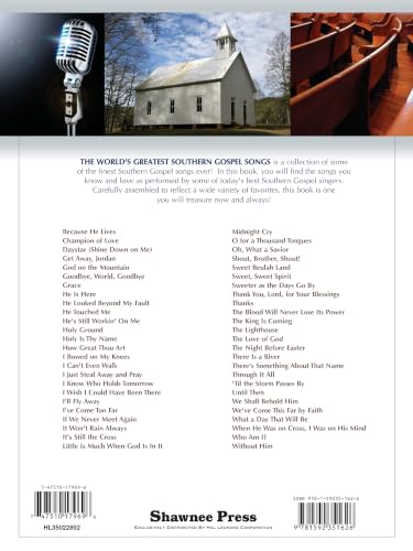 The World's Greatest Southern Gospel Songs | Piano/Vocal/Guitar Sheet Music Songbook | Christian Southern Gospel Collection with Chords and Lyrics | Inspirational Sacred Music Score