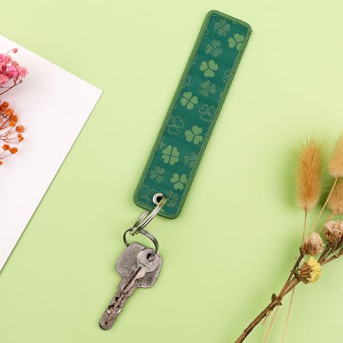 Woven Keychains (2-Packs) - Motorcycle Key Tag for Keys, Cars, Scooters, Aesthetic Key Chain for Women, Teacher, Men - color: Clover