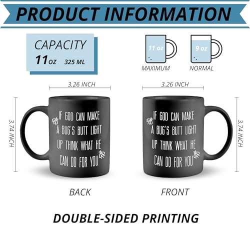 Funny Christian Mug, Bible Verse Coffee Cups Ceramic, Christian Gifts for Women Faith Men, Religious Bible Verse Gifts Black Coffee Mug Cup for Women Men - color: Black