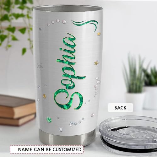 SANDJEST Personalized Sea Turtle Tumbler Jewelry Drawing Turtle 20oz 30oz Tumblers with Lid Gift for Daughter Women Sister Best Friend Christmas Birthday - color: Sea Turtles