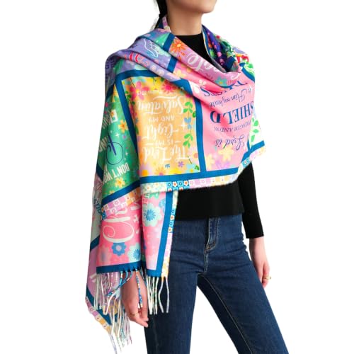 Prayer Shawls For Women Christian Gifts Inspirational Bible Verses Wrap Scarf for Teacher Mother Church Gifts - color: Multicolor